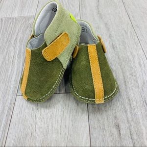 Pipit Stripe Olive & Tan Toddler Shoes